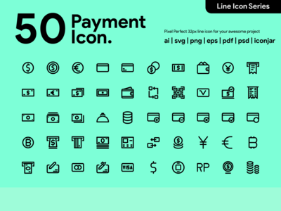 Kawaicon - 50 支付线图标(Kawaicon - 50 Payment Line Icon)