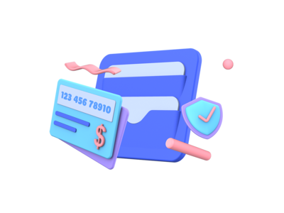 付款充值卡 3D 插图(Payment Refill Card 3D Illustrations)