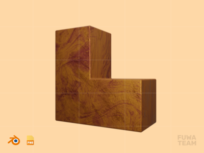 形 - 3D 木制抽象形状(L Shape - 3D Wooden Abstract Shape)