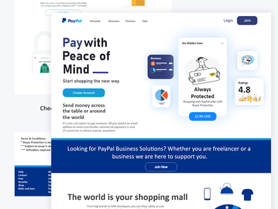 PayPal网站重新设计UI设计(PayPal Website Redesign Ui Design)