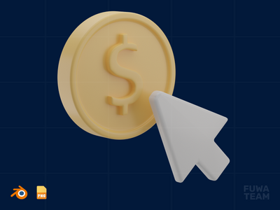 每次点击付费 - 3D SEO 插图(Pay Per Click - 3D SEO Illustration)