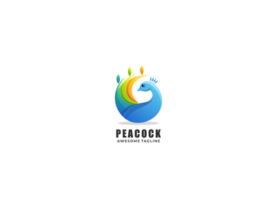 孔雀标志设计(Peacock logo design)