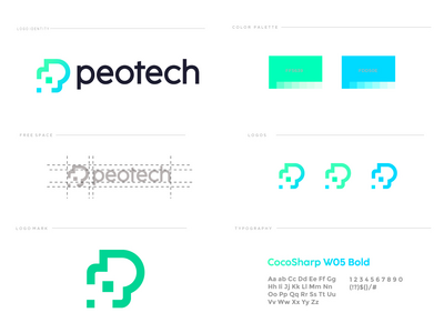 现代科技标志设计||科技(Modern tech logo design || peotech)