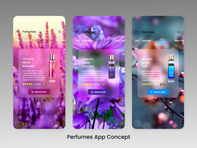 香水应用程序设计概念 1(Perfumes App Design Concept 1)
