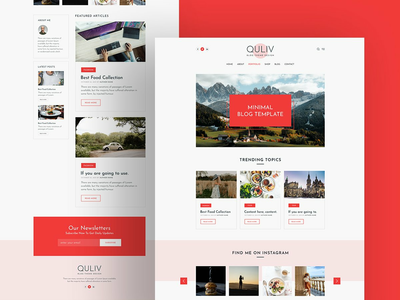 个人博客登陆页面模板 - 最小博客(Personal Blog Landing Page Template - Minimal Blog)
