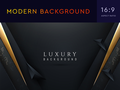 奢华的背景，优雅的深金色形状和发光的圆点(Luxury background with elegant dark golden shapes and glowing dots)