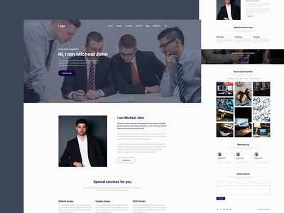 个人投资组合登陆页面网页设计(Personal Portfolio landing page web design)