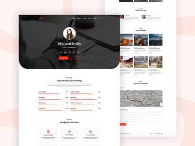 个人投资组合登陆页面网页模板(Personal Portfolio Landing Page Web Template)