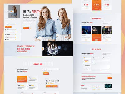 个人作品集网站登陆页面设计 V-2(Personal Portfolio Website Landing Page Design V-2)