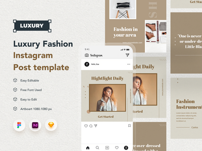 奢华时尚 - Instagram Post(Luxury Fashion - Instagram Post)