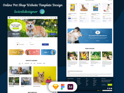 在线宠物店网站模板设计(Online Pet Shop Website Template Design)