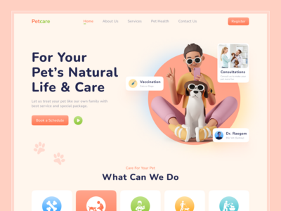 宠物护理网站标题(Pet Care Website Header)