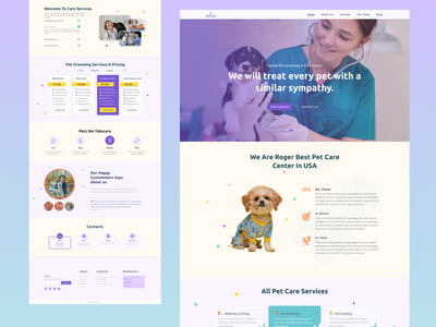 宠物护理登陆页面 UI 模板(Pet Care Web landing page)