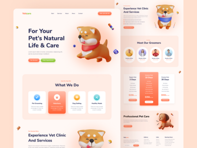 宠物护理登陆页面(Pet Care Landing Page)