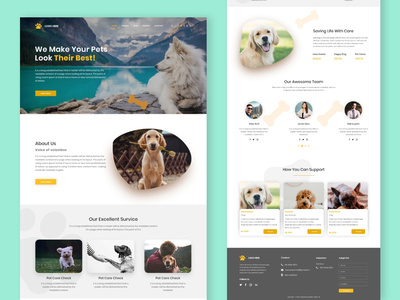 宠物护理登陆页面(Pets Care Landing Page)