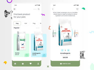 宠物店 - 概念 UI / UX(Pet shop - concept UI / UX)