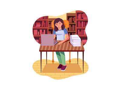 在线教育插图概念(Online Education Illustration Concept)