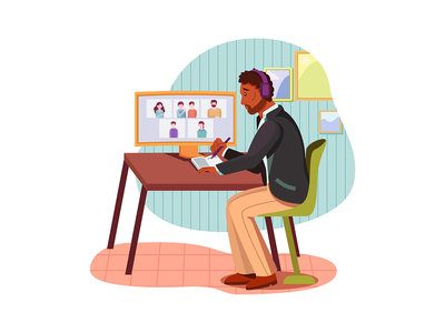 在线教育插图概念(Online Education Illustration Concept)