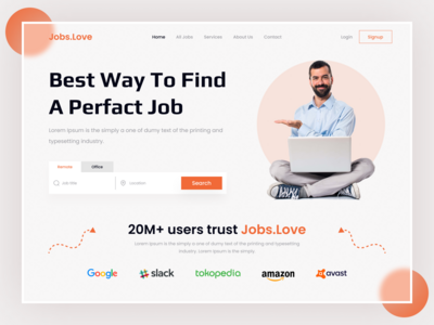 求职平台登陆页面设计(Job Finding Platform Landing Page Design)