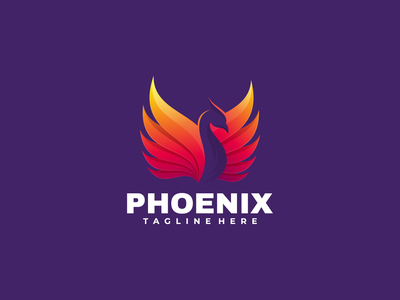 凤凰标志设计模板(Phoenix logo design template)