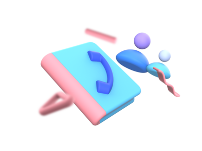 电话簿 3D 插图(Phonebook 3D Illustrations)