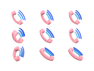 电话呼叫 3D 图标(Phone Call 3D icon)