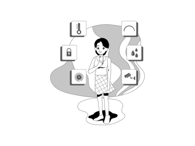 智能家居插图概念-草图线(Smart Home Illustration concept - Sketch Line)