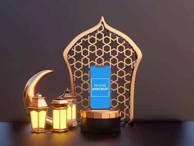 斋月电话模型(Ramadan Phone Mockup)
