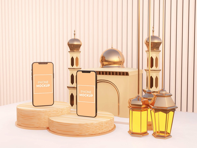 斋月 iPhone 12 Pro Max 样机(Ramadan iPhone 12 Pro Max Mockup)