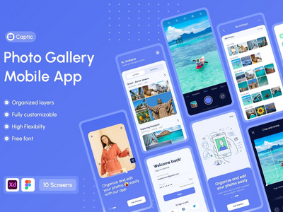 照片库移动应用程序 UI 套件(Photo Gallery Mobile App UI Kit)