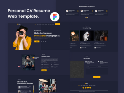 #2Bio - 摄影师简历模板。(#2Bio - Photographer CV Resume Template.)
