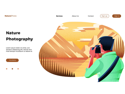 自然摄影 - 横幅和登陆页面(Nature Photography - Banner & Landing Page)