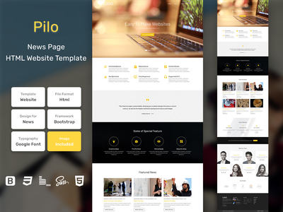 Pilo新闻页面HTML网页模板V1.0(Pilo News Page HTML Web Template V1.0)