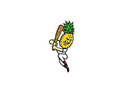 菠萝棒球击球吉祥物(Pineapple Baseball Batting Mascot)
