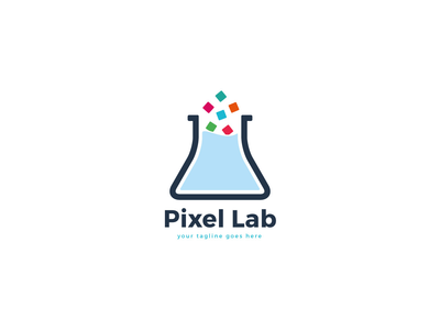 像素实验室矢量标志设计模板(Pixel Lab Vector Logo Design Template)