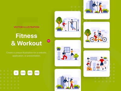 M80_健身锻炼插画_v2(M80_Fitness & Workout Illustrations_v2)