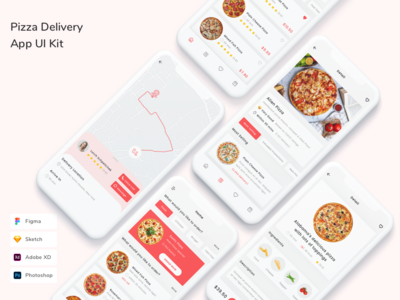 披萨外卖应用程序 UI 套件(Pizza Delivery App UI Kit)
