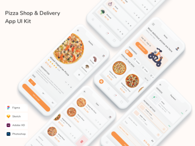 比萨店和送货应用程序 UI 套件(Pizza Shop & Delivery App UI Kit)