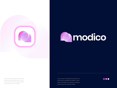 Modico 现代标志设计 - M 字母标志 - 标志品牌(Modico Modern Logo Design - M Letter Logo - Logo Branding)