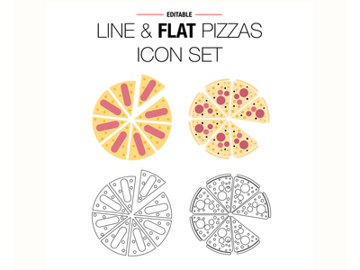 比萨图标设计(Pizza Icon Design)
