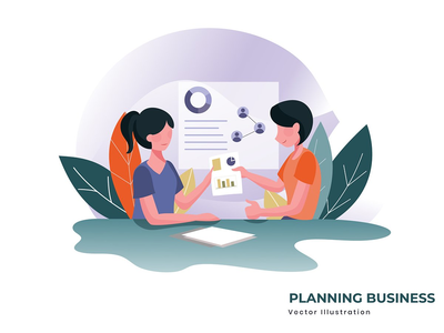 规划业务矢量图(Planning business vector illustration)