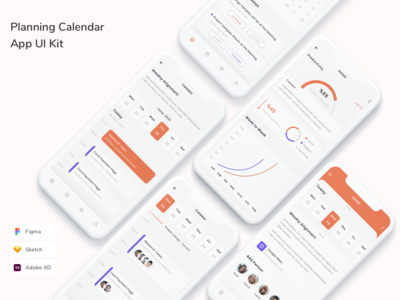 计划日历应用程序 UI 套件(Planning Calendar App UI Kit)