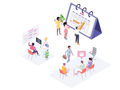 规划时间表等轴测图-G1(Planning Schedule Isometric Illustration - G1)