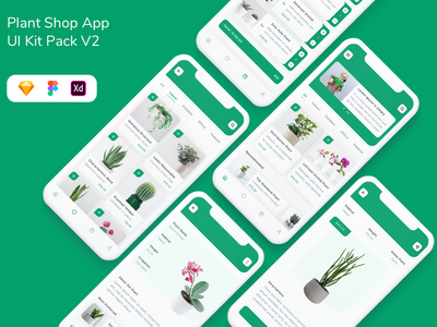 Plant Shop App UI Kit Pack V2(Plant Shop App UI Kit Pack V2)