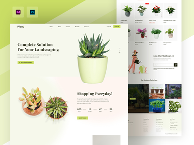 植物与园艺登陆页面设计(Plant & Gardening Landing Page Design)
