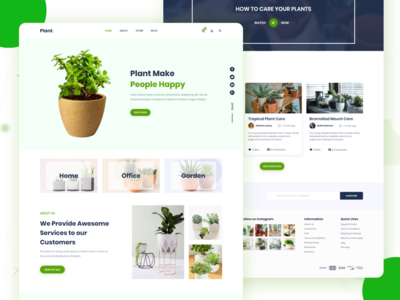 植物登陆页面设计免费赠品(Plant Landing Page Design Freebie)