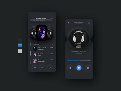 Apple Music Simple Player - 新拟态设计(Apple Music Simple Player - Neumorphism Design)