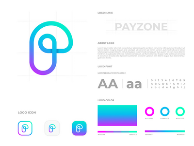 P 字母标记徽标品牌模板(P Letter Mark Logo Branding Template)