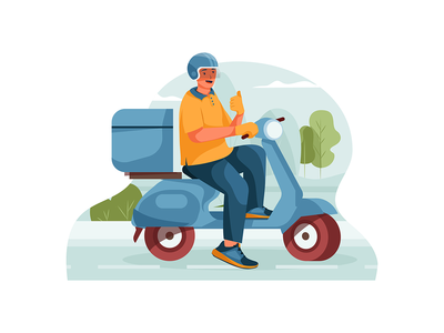 送货途中快乐的托运人。(The happy shipper on the way to delivery.)