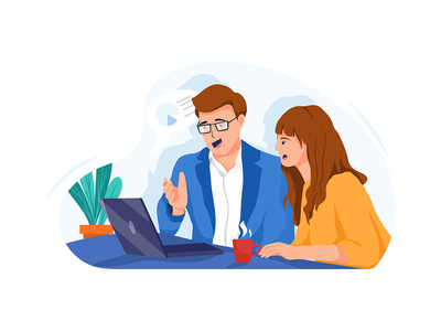 这位商人正在为实习生进行培训。(The businessman is training for the intern.)